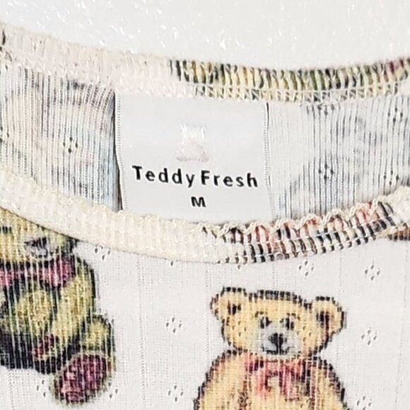 Teddy Fresh Women's Medium Multicolored Teddy Bears Long Sleeve Shirt - Picture 2 of 5